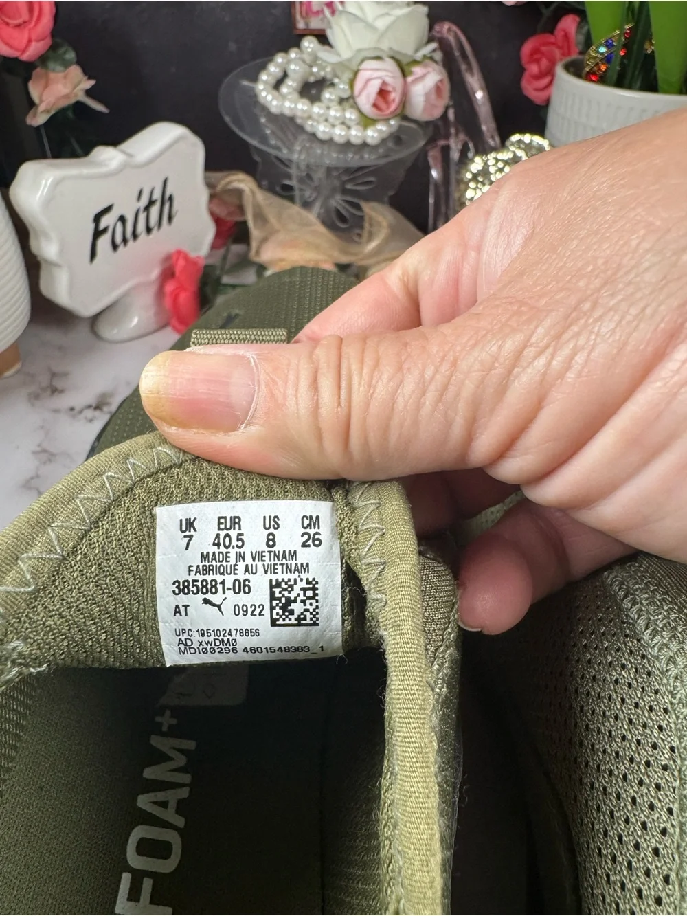 PUMA Men's Olive Green Slip-On Mesh Sneakers with Black Sole NWOT